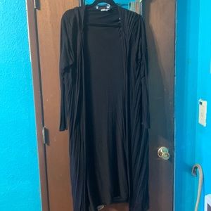 Long black cardigan